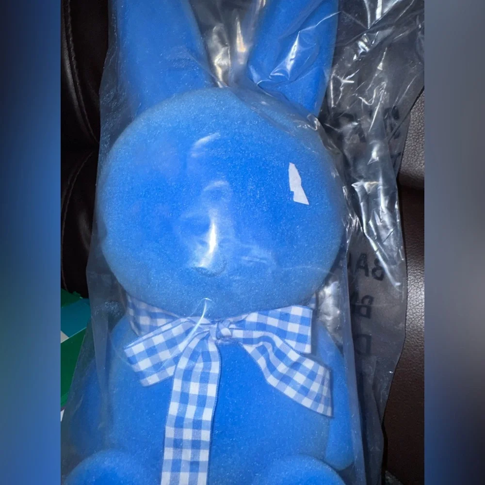 Giant 16 inch Easter Bunny bright Blue  NEW in plastic